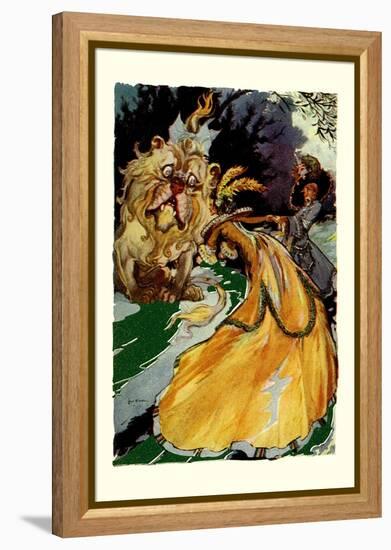 Cowardly Lion-John R. Neill-Framed Stretched Canvas