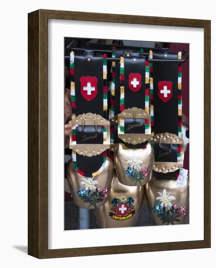 Cowbell Souvenirs in Zermatt, Switzerland, Europe-Michael DeFreitas-Framed Photographic Print