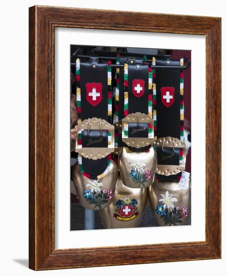 Cowbell Souvenirs in Zermatt, Switzerland, Europe-Michael DeFreitas-Framed Photographic Print