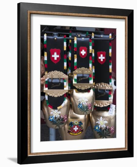 Cowbell Souvenirs in Zermatt, Switzerland, Europe-Michael DeFreitas-Framed Photographic Print