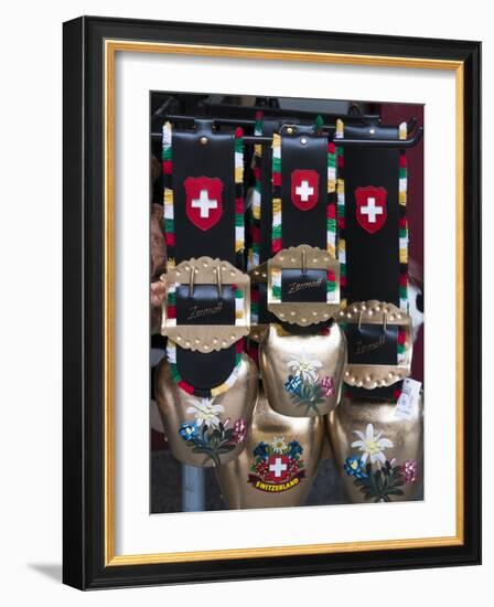 Cowbell Souvenirs in Zermatt, Switzerland, Europe-Michael DeFreitas-Framed Photographic Print