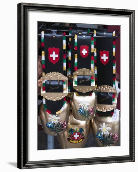 Cowbell Souvenirs in Zermatt, Switzerland, Europe-Michael DeFreitas-Framed Photographic Print