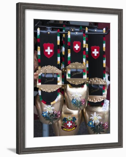 Cowbell Souvenirs in Zermatt, Switzerland, Europe-Michael DeFreitas-Framed Photographic Print