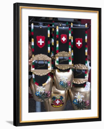 Cowbell Souvenirs in Zermatt, Switzerland, Europe-Michael DeFreitas-Framed Photographic Print