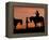 Cowboy and Cowgirl Silhouetted on a Ridge in the Big Horn Mountains, Wyoming, USA-Joe Restuccia III-Framed Premier Image Canvas