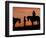 Cowboy and Cowgirl Silhouetted on a Ridge in the Big Horn Mountains, Wyoming, USA-Joe Restuccia III-Framed Photographic Print