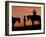 Cowboy and Cowgirl Silhouetted on a Ridge in the Big Horn Mountains, Wyoming, USA-Joe Restuccia III-Framed Photographic Print