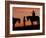 Cowboy and Cowgirl Silhouetted on a Ridge in the Big Horn Mountains, Wyoming, USA-Joe Restuccia III-Framed Photographic Print