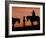 Cowboy and Cowgirl Silhouetted on a Ridge in the Big Horn Mountains, Wyoming, USA-Joe Restuccia III-Framed Photographic Print