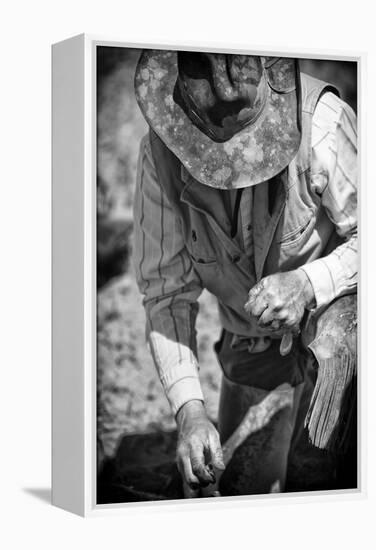 Cowboy and His Hat-Dan Ballard-Framed Premier Image Canvas