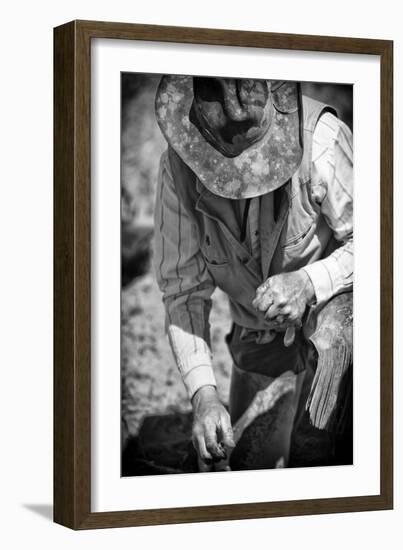 Cowboy and His Hat-Dan Ballard-Framed Photographic Print