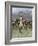 Cowboy and His Horse Caught in a Cattle Stampede, c.1800-null-Framed Giclee Print