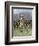 Cowboy and His Horse Caught in a Cattle Stampede, c.1800-null-Framed Giclee Print