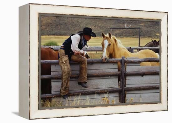 Cowboy and Horses-Darrell Gulin-Framed Premier Image Canvas