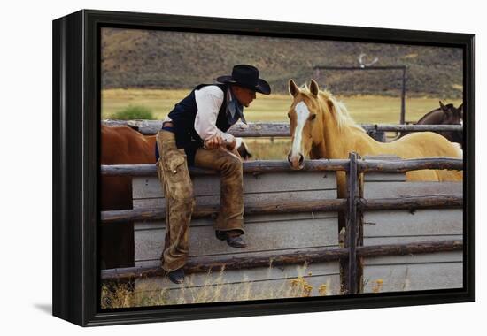 Cowboy and Horses-Darrell Gulin-Framed Premier Image Canvas