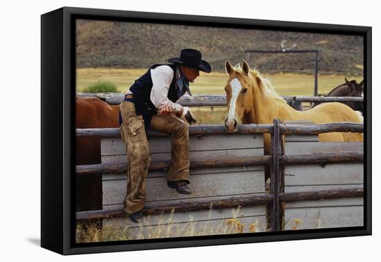 Cowboy and Horses-Darrell Gulin-Framed Premier Image Canvas