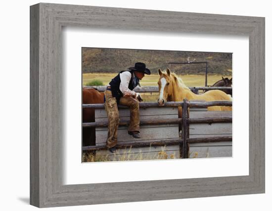 Cowboy and Horses-Darrell Gulin-Framed Photographic Print