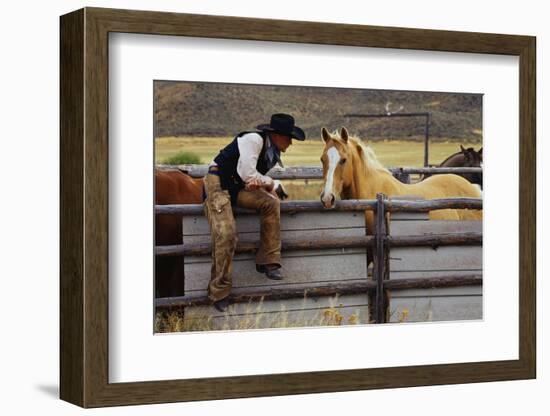 Cowboy and Horses-Darrell Gulin-Framed Photographic Print