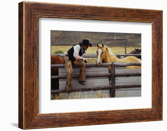 Cowboy and Horses-Darrell Gulin-Framed Photographic Print