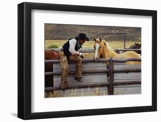 Cowboy and Horses-Darrell Gulin-Framed Photographic Print