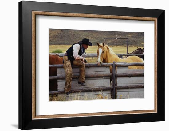 Cowboy and Horses-Darrell Gulin-Framed Photographic Print