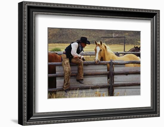 Cowboy and Horses-Darrell Gulin-Framed Photographic Print