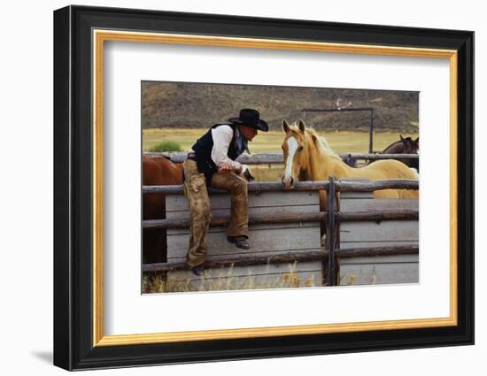 Cowboy and Horses-Darrell Gulin-Framed Photographic Print