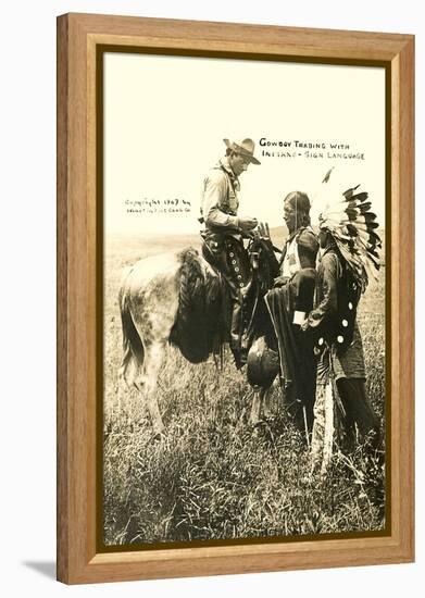 Cowboy and Indians Trading-null-Framed Stretched Canvas