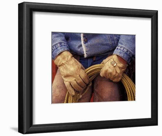 Cowboy and Rope, Ponderosa Ranch, Seneca, Oregon, USA-Darrell Gulin-Framed Photographic Print