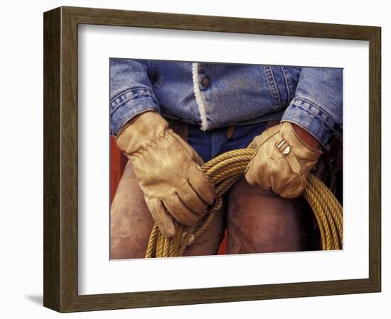 Cowboy and Rope, Ponderosa Ranch, Seneca, Oregon, USA-Darrell Gulin-Framed Photographic Print