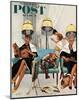 "Cowboy Asleep in Beauty Salon," Saturday Evening Post Cover, May 6, 1961-Kurt Ard-Mounted Print