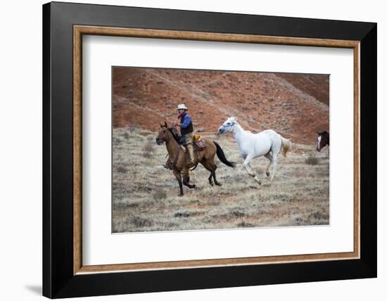 Cowboy at Full Gallop-Terry Eggers-Framed Photographic Print