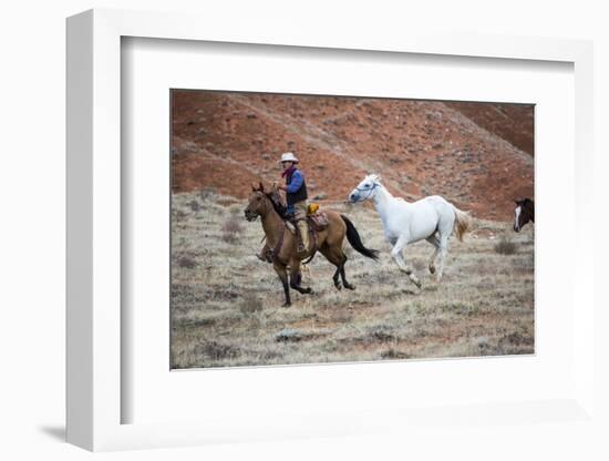 Cowboy at Full Gallop-Terry Eggers-Framed Photographic Print