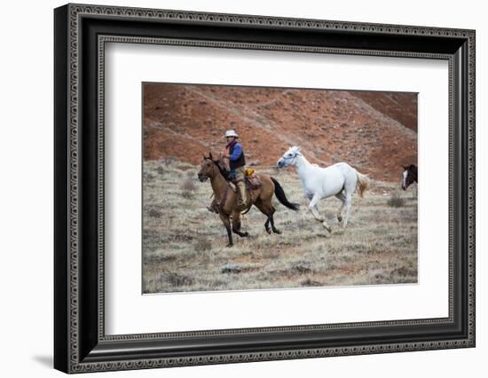 Cowboy at Full Gallop-Terry Eggers-Framed Photographic Print