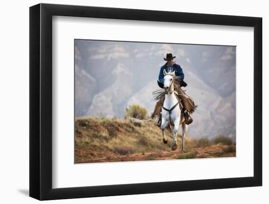 Cowboy at Full Gallop-Terry Eggers-Framed Photographic Print