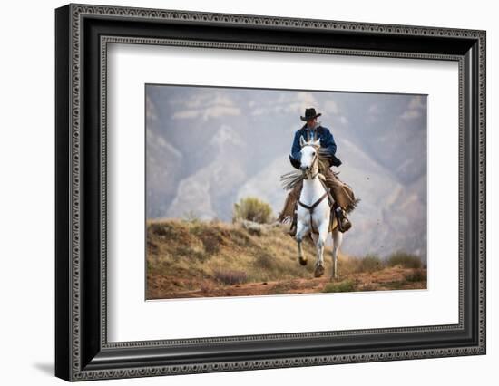 Cowboy at Full Gallop-Terry Eggers-Framed Photographic Print