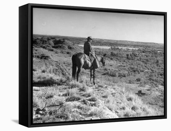 Cowboy at the Matador Ranch in Texas-Hansel Mieth-Framed Premier Image Canvas