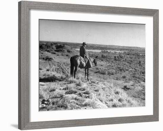 Cowboy at the Matador Ranch in Texas-Hansel Mieth-Framed Premium Photographic Print