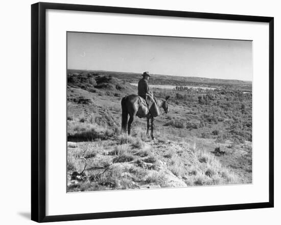 Cowboy at the Matador Ranch in Texas-Hansel Mieth-Framed Premium Photographic Print