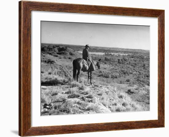 Cowboy at the Matador Ranch in Texas-Hansel Mieth-Framed Premium Photographic Print