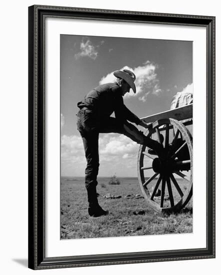 Cowboy at the Matador Ranch in Texas-Hansel Mieth-Framed Premium Photographic Print