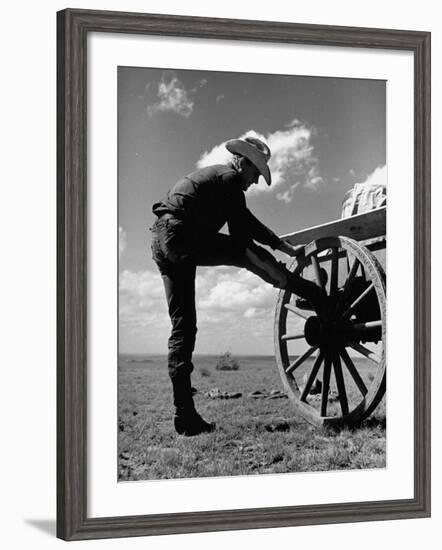 Cowboy at the Matador Ranch in Texas-Hansel Mieth-Framed Premium Photographic Print