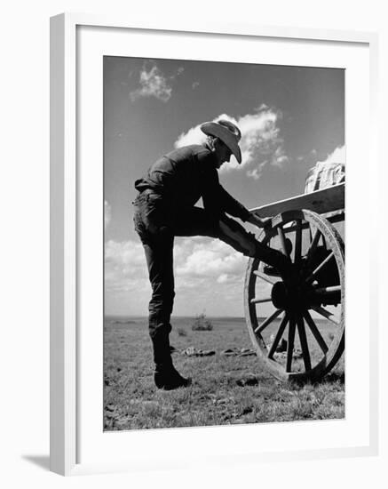 Cowboy at the Matador Ranch in Texas-Hansel Mieth-Framed Premium Photographic Print