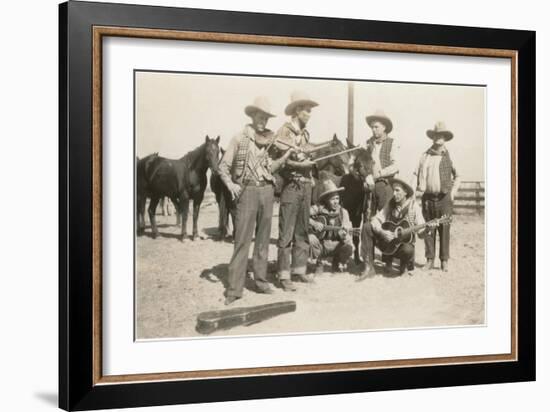 Cowboy Band in the Corral-null-Framed Art Print