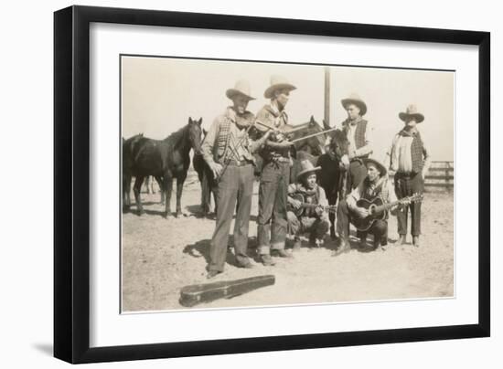 Cowboy Band in the Corral-null-Framed Art Print