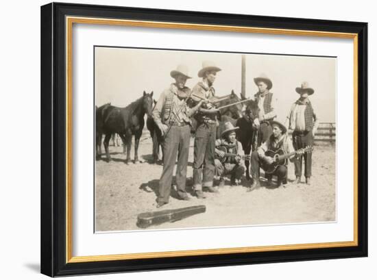 Cowboy Band in the Corral-null-Framed Art Print