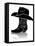 Cowboy Boot And Western Hat.Black Graphic Image On White-GeraKTV-Framed Stretched Canvas