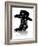 Cowboy Boot And Western Hat.Black Graphic Image On White-GeraKTV-Framed Art Print