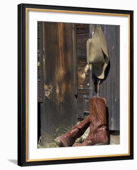 Cowboy Boots and Hat, Montana, USA-Adam Jones-Framed Photographic Print