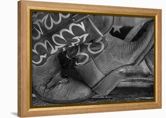 Cowboy Boots BW I-Kathy Mahan-Framed Premier Image Canvas